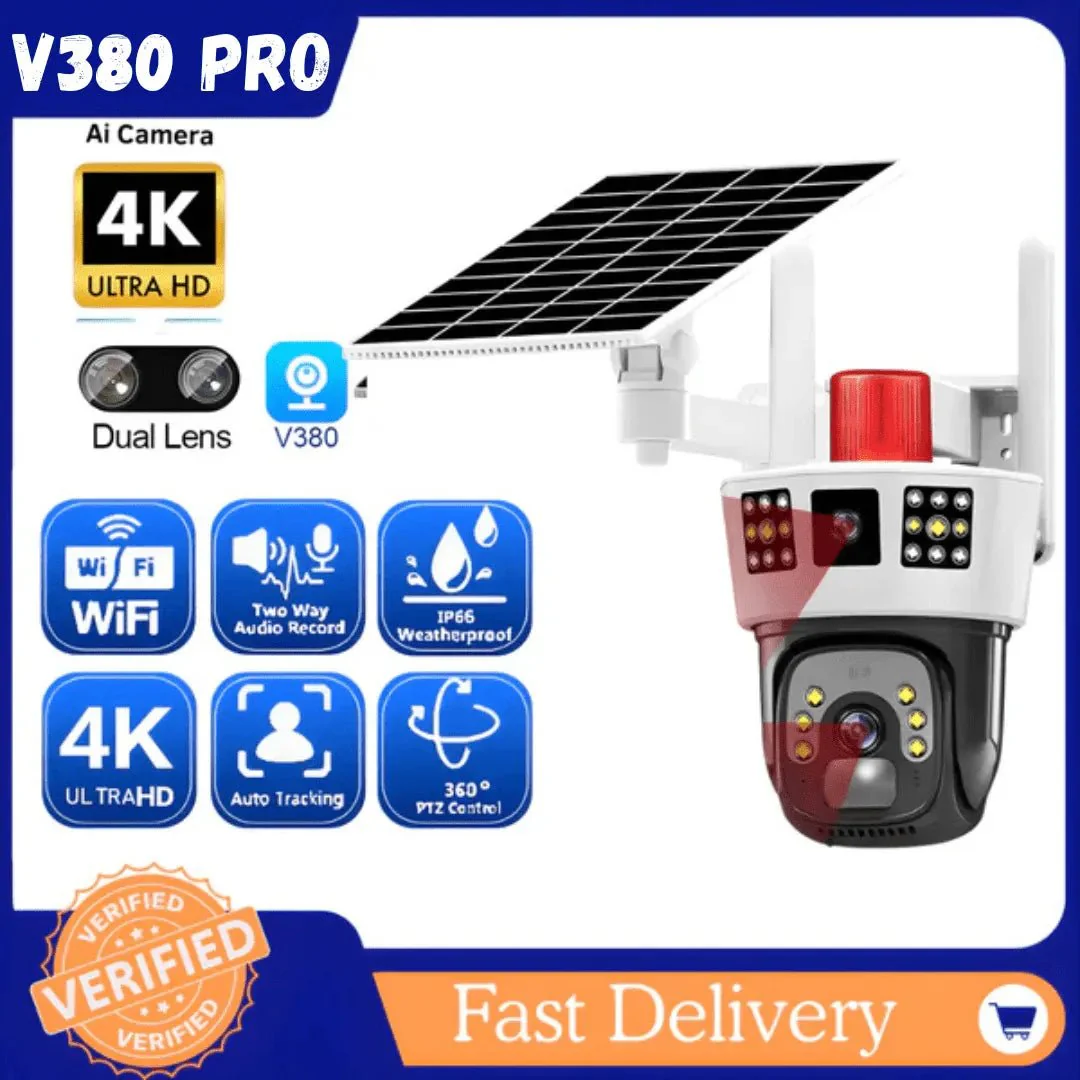 3 Screens Dual Lens V380 Pro 12MP 6K PTZ 4G SIM Card Solar Powered CCTV Security Camera Waterproof Solar PTZ Camera WIFI - Image 5
