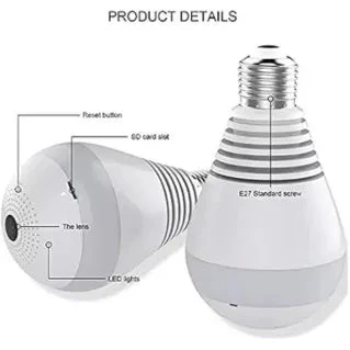 IP WIRELESS PANORAMIC BULB CAMERA 1080P HD 2MP WITH V380 PRO APP - Image 3