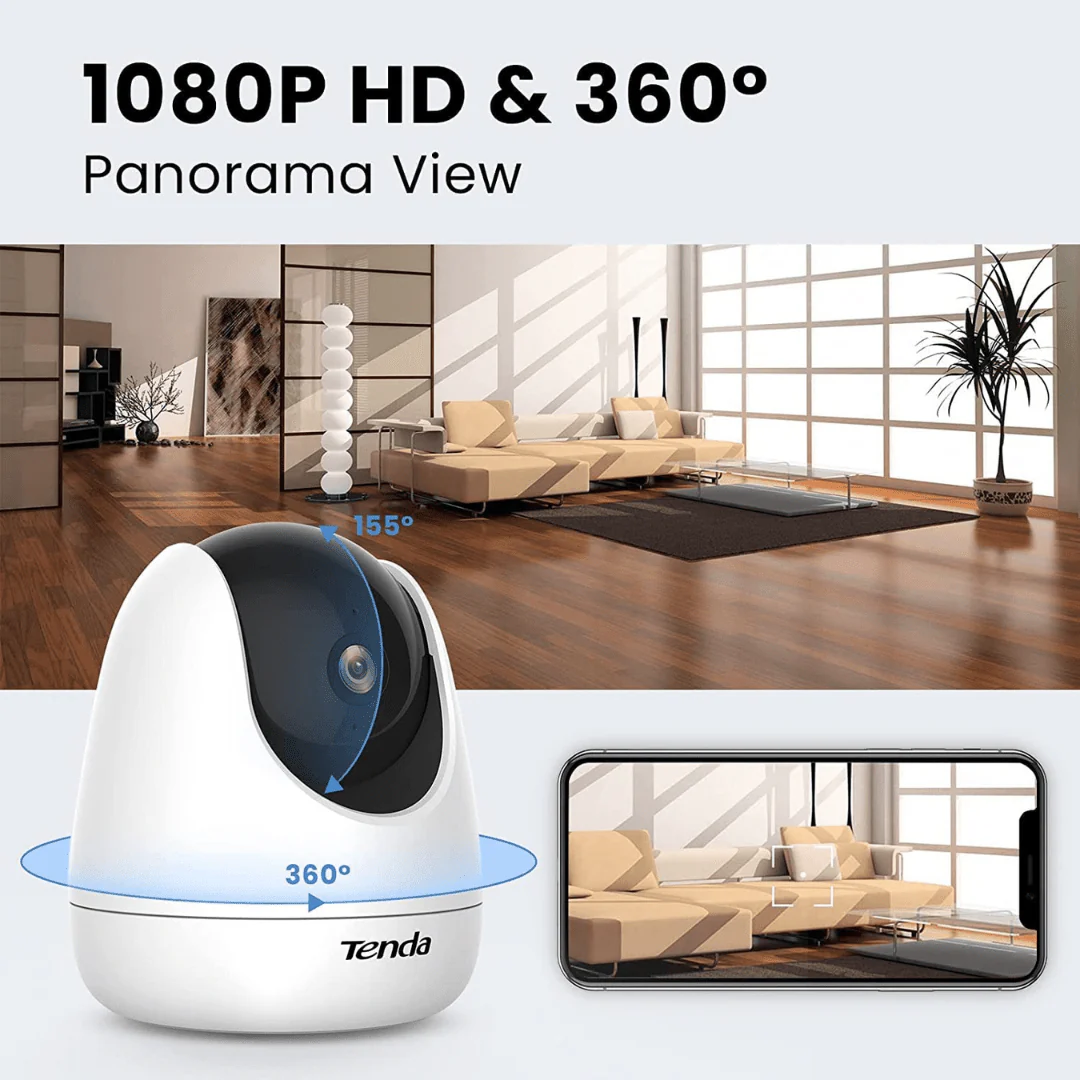Tenda CP3 Security Pan/Tilt Smart Camera, 360° All-Round Vision, 1080P HD, Motion Detection, Two-Way Audio, Night Vision, - Image 7