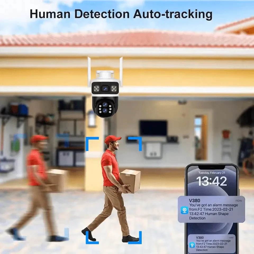 V380 Pro, 12MP, 10x Optical Zoom, 4G SIM Card, Wireless WIFI CCTV, IP Security Camera, Waterproof Outdoor Surveillance, Pan-Tilt 360 Motion Detection, Color Night Vision, - Image 4