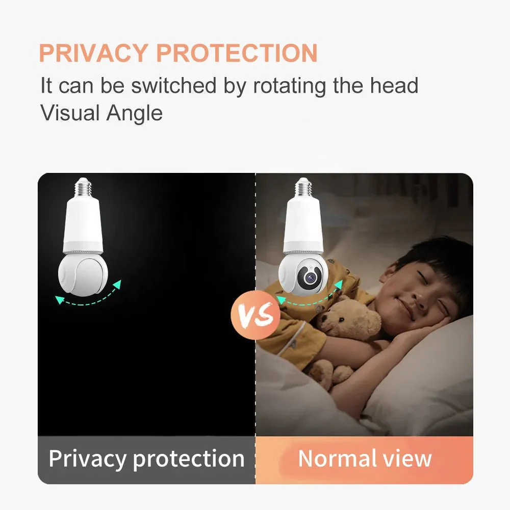 V380 Pro Dual Light Bulb PTZ Indoor Wifi CCTV IP Camera Hallways Corridors Bedroom 2MP Wireless Bulb Light Camera - Image 3