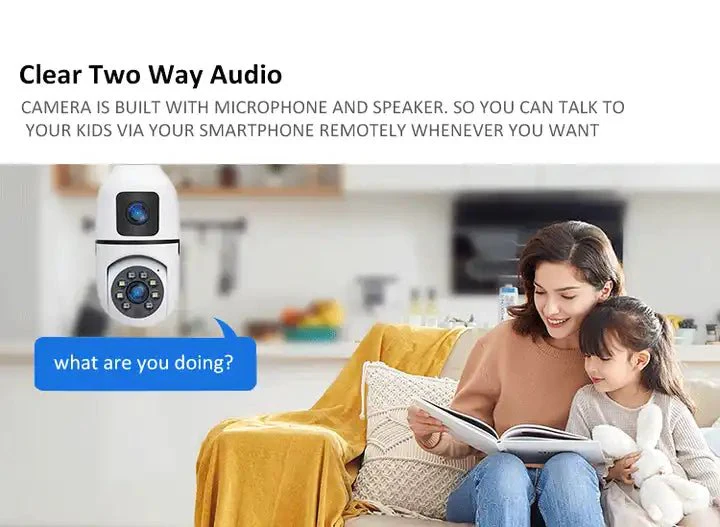 Wifi Dual Lens Camera 1080P Night Vision Bulb 360° Indoor Wireless IP Camera Baby Monitor V380 CCTV Security Protection - Image 4